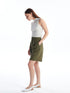 LC Waikiki Comfortable Fit Plain Linen Look Women's Shorts